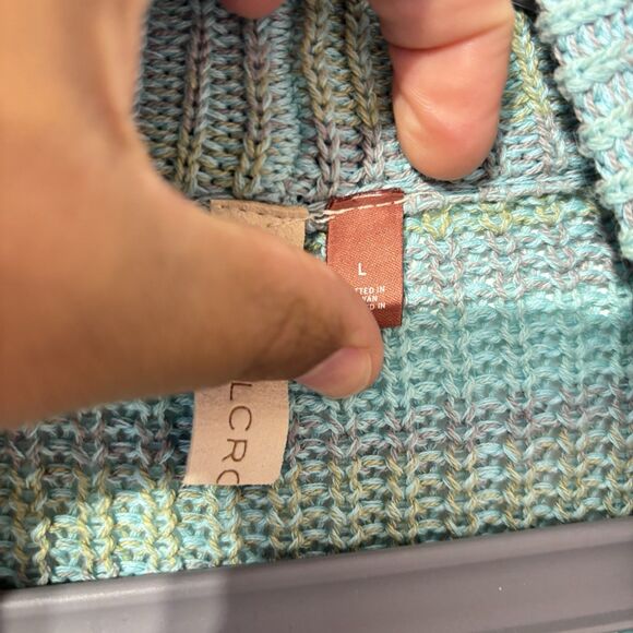 Anthropologie Pilcro Space Dye Cardigan Sweater Ombre Longline Size Large - Picture 4 of 9